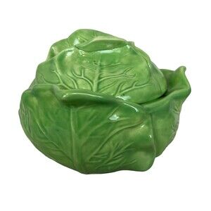 Holland Mold Vintage Lettuce Serving Bowl with Lid  Dated 1981